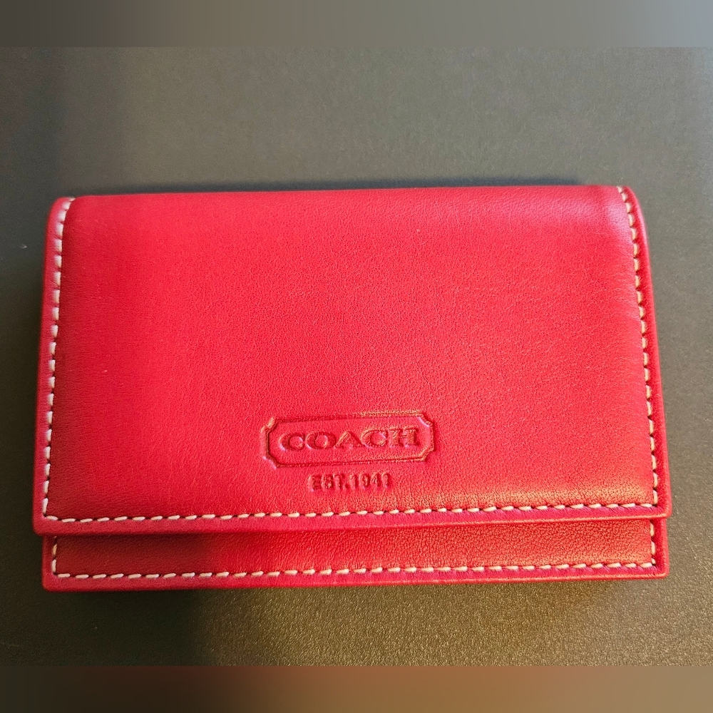 Coach Red Leather Card Case